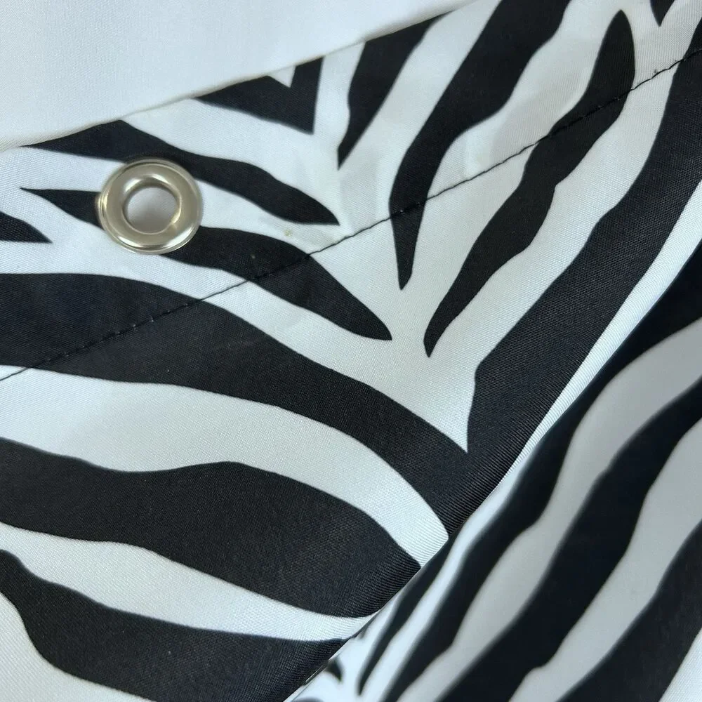 Black White ZEBRA Animal Print Thin Shower Curtain 72